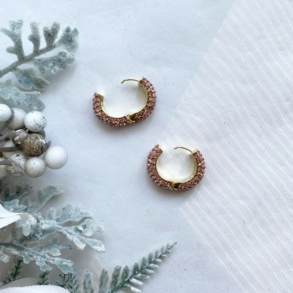 The Sis Kiss Darling Diva Rose Crystal Hoops - Picture 5 of 5